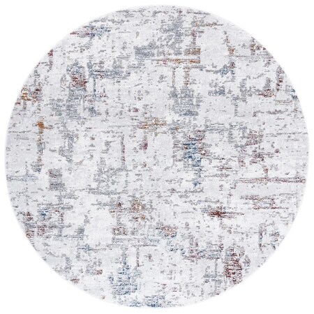 Safavieh 6 ft. 7 in. x 6 ft. 7 in. Craft Power Loomed Round Area Rug; Grey & Gold CFT961F-7R
